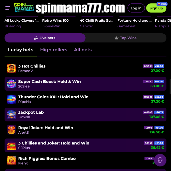 Spinmama – Live-Wetten: Glückliche Wetten