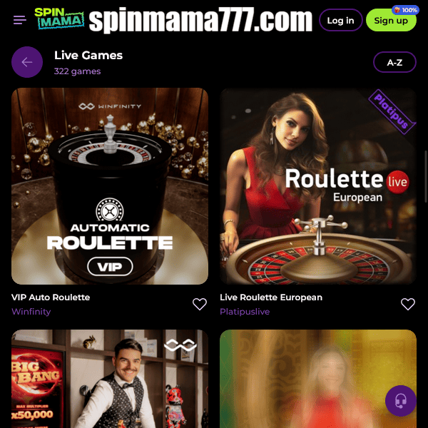 Spinmama – Live-Spiele: Bildschirm 3