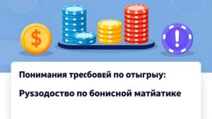 Концептуальная иллюстрация процесса расчета требований по отыгрышу бонусов в онлайн-казино от Casino Hub 365